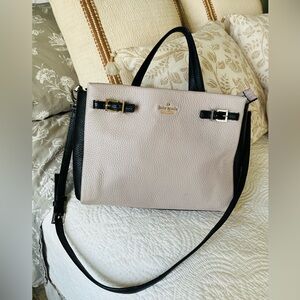 kate spade Beige and Black Leather Satchel
